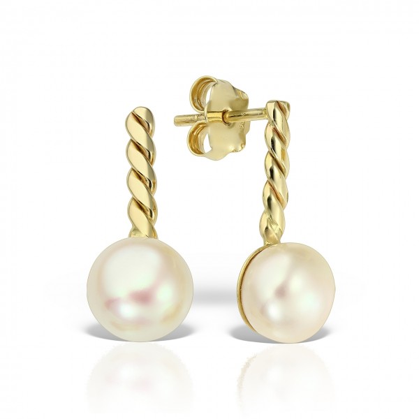 Cercei aur cu perle