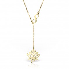 Colier aur Floare de Lotus si semn Infinit