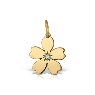 Pandantiv aur floare cu diamant