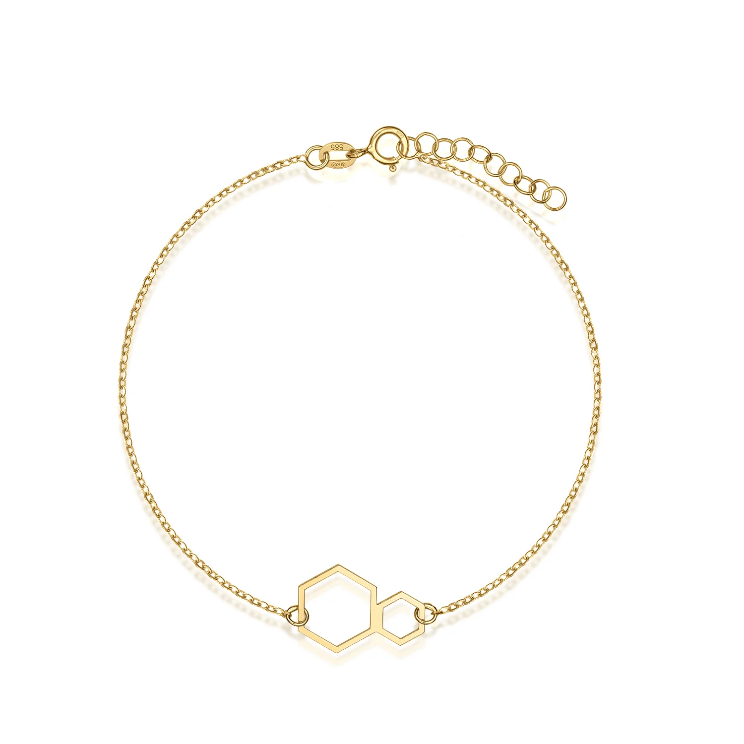 Brățară-lanț-din-aur-14k-cu-pandantiv-geometric-dublu-hexagon