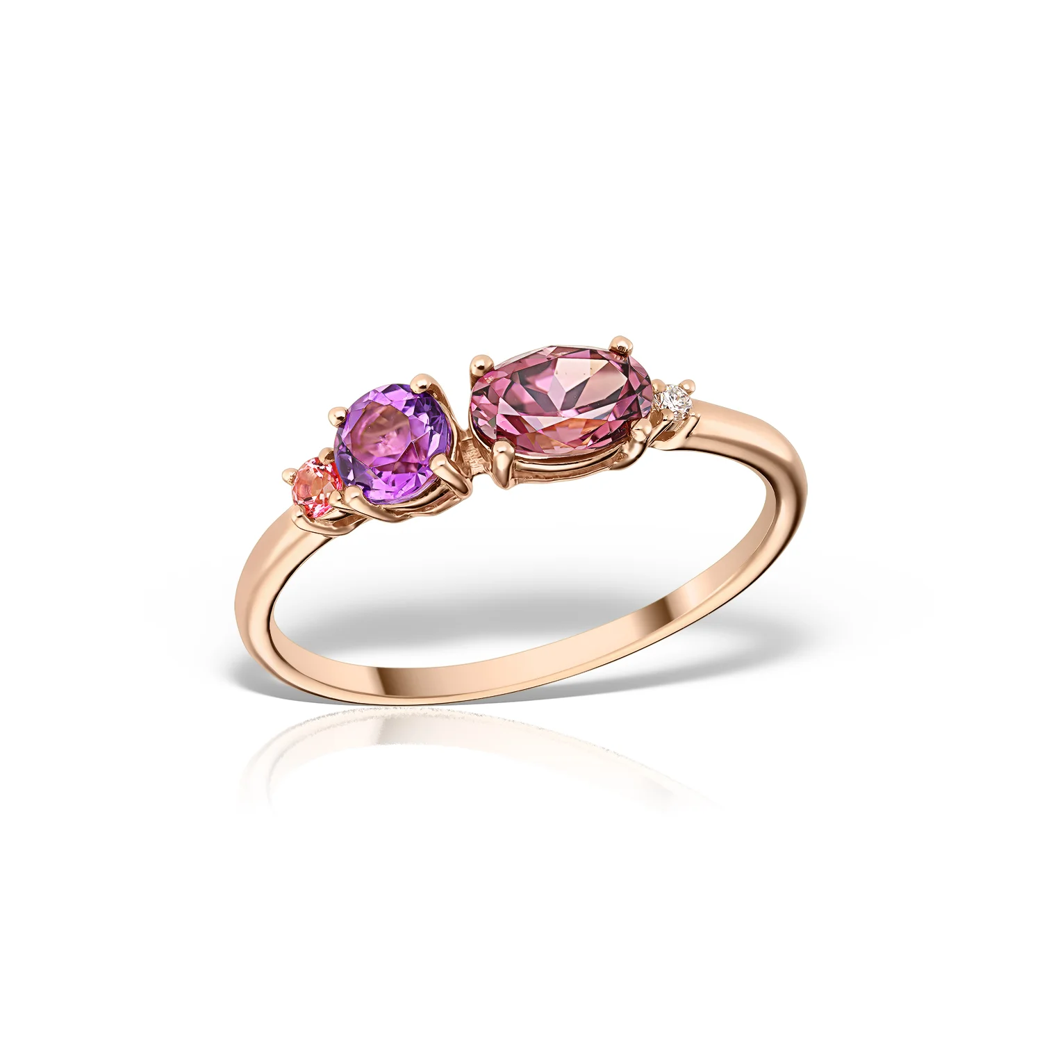 Inel-din-aur-18K-Amethys–Pietre-Prețioase-și-Diamant